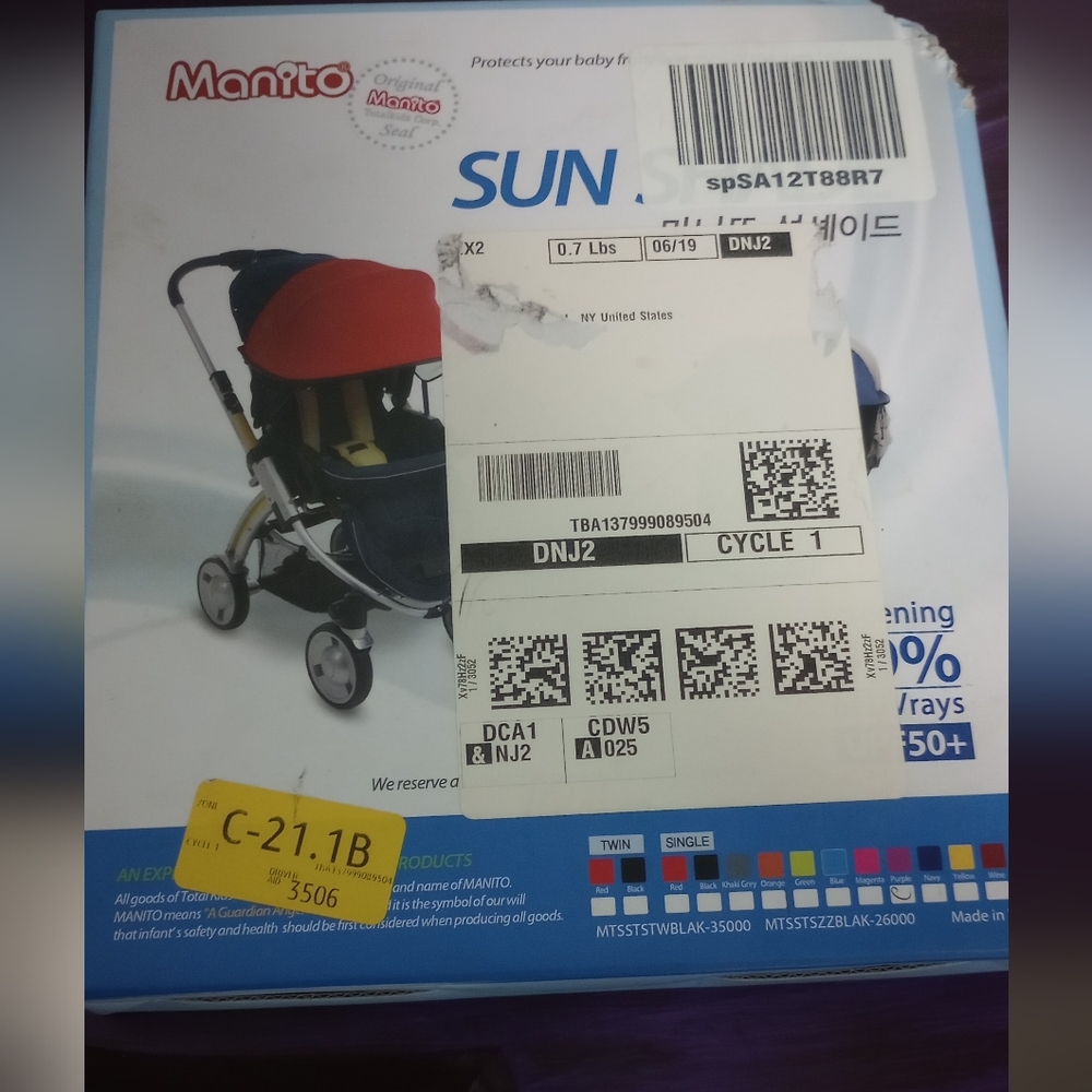 Manito Red Stroller Sun Shade